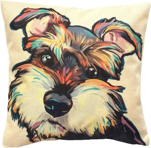 Miniatura 18 de Fundas de almohada con diseño de perro. fundas de cojín de algodón y lino para decorar hogares sofá de 18 x 18 pulgadas Pit Bull-m