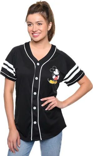 Miniatura 4 de Disney Mickey Mouse Stitch Jack Skellington - Camiseta para mujer, con botones frontales, talla grande