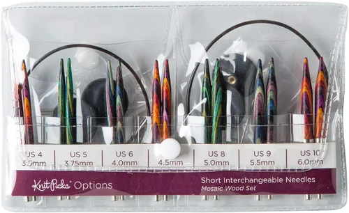 Miniatura 2 de Knit Picks Opciones Juego de agujas de tejer de madera intercambiables de punta corta de 2-3/4" (mosaico)
