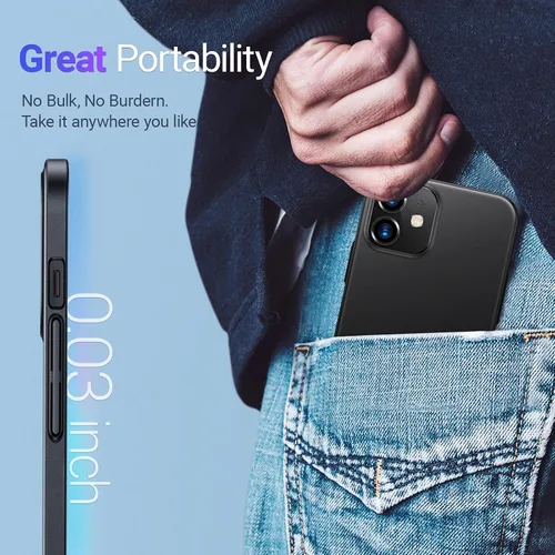 Miniatura 6 de TORRAS Slim Fit diseñado para iPhone 12 Mini Case 5.4 pulgadas [2ª generación] Ultra Delgado Plástico Duro Suave Suave Touch Funda protectora