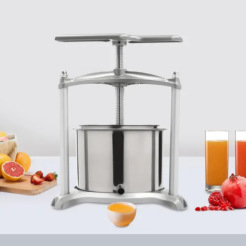 Miniatura 10 de Prensa manual de vino de frutas de acero inoxidable, máquina manual de jugo de 3 litros/0.8 galones, tintura de sidra, manzana, uva, verduras, miel