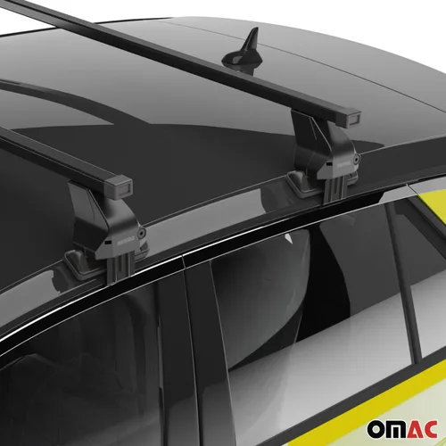 Miniatura 6 de OMAC Barras transversales superiores para Chevrolet Cruze Sedan 2015-2019 2 piezas de aluminio negro antirrobo para viajes, kayak, canoa, surf