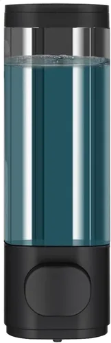Dispensador de jabón de mano montado en la pared, 1 cámara, dispensador único de champú y acondicionador de 10oz/300ml en negro, contenedor