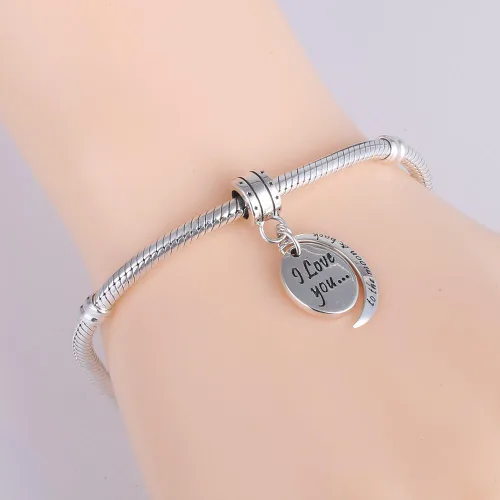 Miniatura 4 de SOUKISS Abalorios colgantes de plata de ley 925 con diseño de corazón de amor para Pandora, pulsera y collar