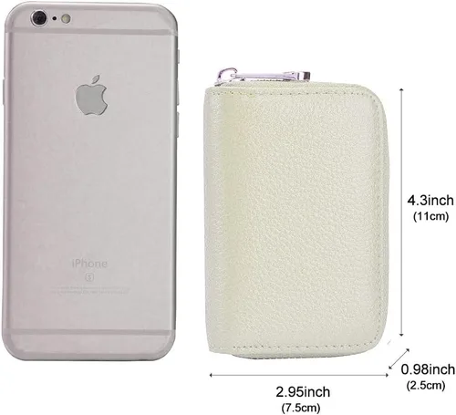 Miniatura 5 de EASTNIGHTS Cartera de cuero genuino para tarjetas de crédito RFID con cremallera