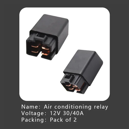 Miniatura 6 de 2 relés para automóvil, 4 pines 40/30 amperios, 12 V CC, control de aire acondicionado, ventilador de radiador de aire acondicionado para automóvil
