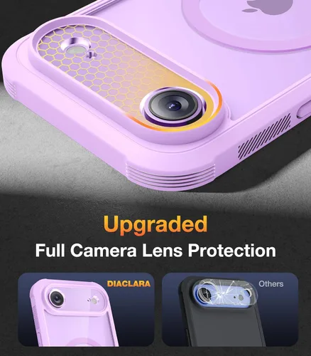 Miniatura 224 de Diaclara Funda diseñada para iPhone 16, mejorada [protección completa de la cámara], carcasa resistente de cuerpo completo con protector de pantalla