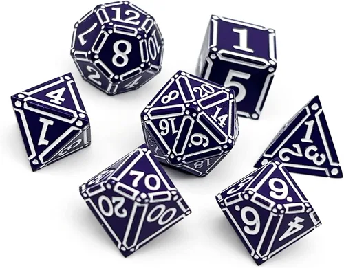 Miniatura 5 de Norse Foundry Ironworks - Juego de dados de metal - Animate Dead - Juego de 7 piezas premium para aventuras de D&D y RPG - Construcción de aleación