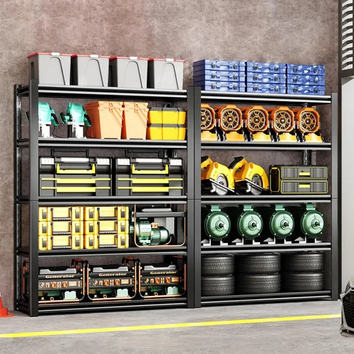 Miniatura 2 de Estantería de garaje de 72 pulgadas de alto, estantes de almacenamiento industriales de 5 niveles, estantes de metal ajustables, estantes