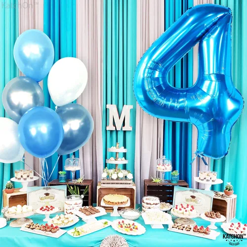 Miniatura 993 de KatchOn, Globo grande azul número 2 de 40 pulgadas Decoraciones de cumpleaños de Baby Shark para niño de 2 años Globo azul número 2 Globo