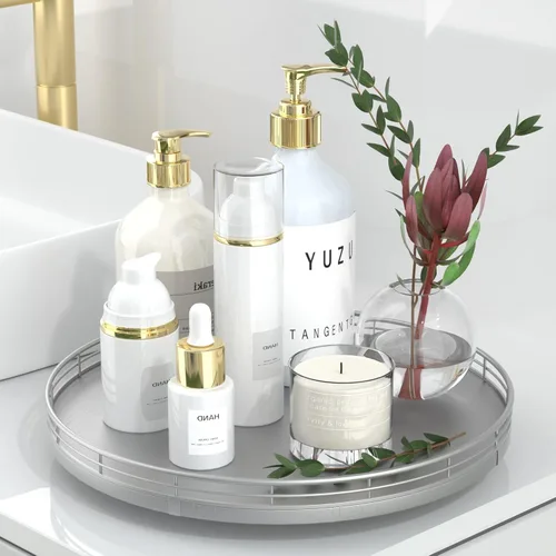 Miniatura 22 de Bandeja de baño de madera de roble de 12 pulgadas para mostrador, bandeja de tocador para perfume, loción, velas, maquillaje, joyería, fregadero