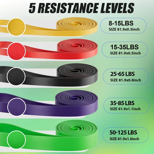 Miniatura 2 de WHATAFIT Resistance Bands,Pull Up Assist Bands Set with Handles, Exercise & Workout Bands with Door Anchor for Men & Women – Home Fitness Equipment