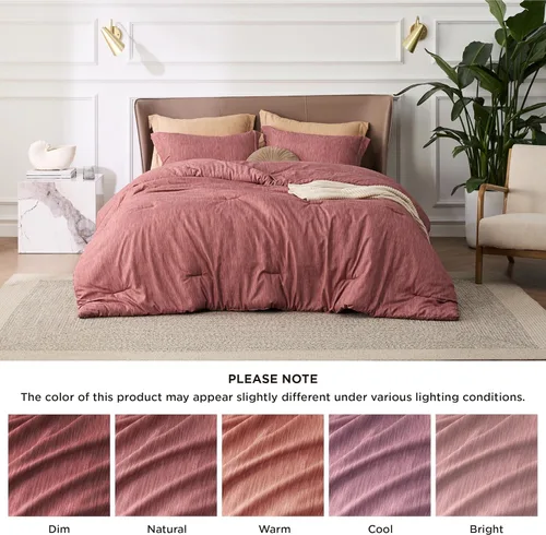 Miniatura 29 de Bedsure Juego de edredón Twin/Twin XL, ropa de cama suave beige para todas las estaciones, juego de cama teñido catiónico, 2 piezas, 1 edredón