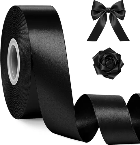 Miniatura 72 de Fullive Cinta de 1 pulgada para envolver regalos, cinta de Halloween de color morado oscuro de 30 yardas Sleek Glossy, Wear Resistant, Easy Cut
