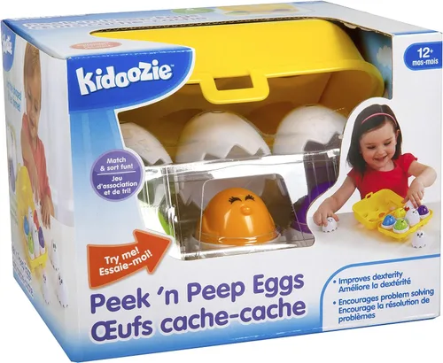 Miniatura 3 de Kidoozie Peek N Peep Eggs - Juguete de clasificación y apilamiento mentalmente estimulante para edades de 1 año en adelante, una forma divertida