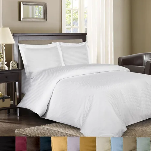 Miniatura 3 de Royal Hotel Bedding Edredón alternativo de plumón de ganso siberiano de 600 hilos, 8 piezas, tamaño matrimonial, 100% algodón, incluye sábanas