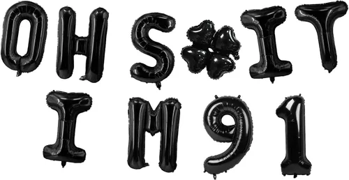 Miniatura 17 de Globos de látex de 16 pulgadas con texto en inglés "Oh I'm 14" Black Hallo Fourteen Cheers to 14 Years Old Theme Decor for Man Woman Happy 14th
