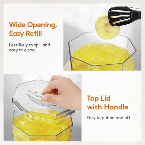 Miniatura 8 de Lifewit Dispensador de bebidas de plástico de 1 galón, recipientes de jugo con tapa para fiesta, dispensador de bebidas de hielo con soporte