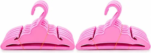 24 perchas de ropa para muñecas rosadas, se adapta a muñecas de 18 pulgadas de moda, perchas de ropa de muñecas de 18 pulgadas