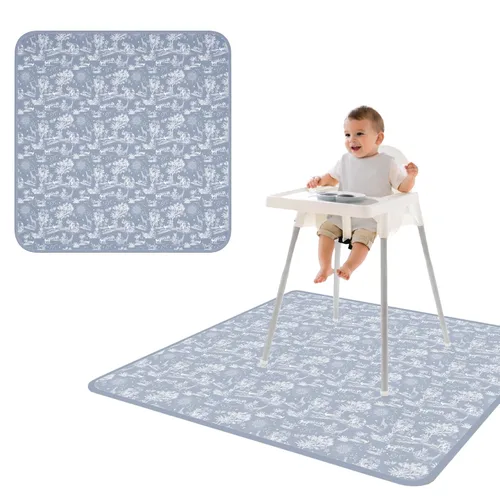Miniatura 20 de BapronBaby Adventure Awaits - Tapete impermeable para debajo de sillas altas, suelos, mesas, tiempo de juego o artes y manualidades, lavable a