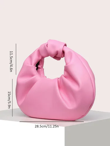 Miniatura 5 de Verdusa Bolso de mano tipo hobo de piel sintética fruncida para mujer