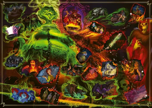 Disney Villainous - Rompecabezas de 1000 piezas para adultos, diseño de rey con cuernos y figurita, cada pieza es única, la tecnología Softclick