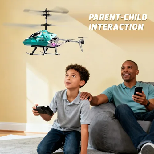 Miniatura 8 de XIKOTEC Helicóptero de control remoto, juguete de helicóptero RC para niños, avión RC de 2.4 GHz con luces LED, juguete volador a control remoto