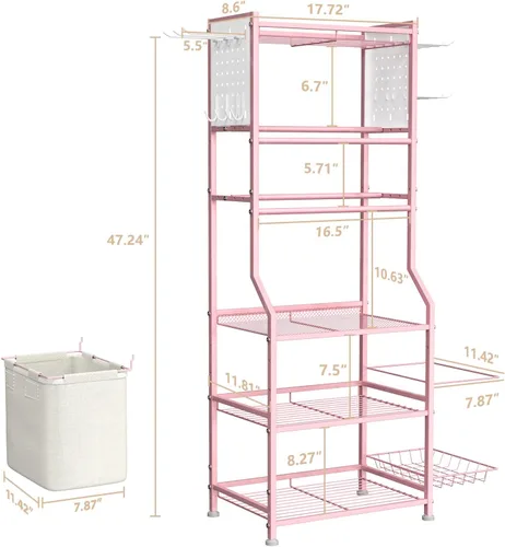 Miniatura 3 de Estante para mancuernas, almacenamiento de gimnasio en casa para pesas rusas, esterilla de yoga y equipo de entrenamiento de fuerza, estante de Rosa