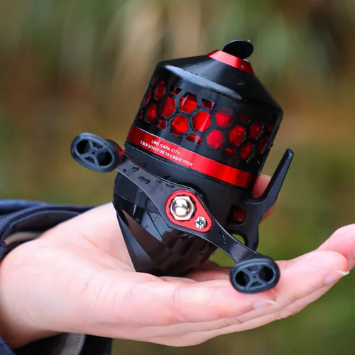 Miniatura 9 de Sougayilang Spincast - Carrete de pesca, relación de engranajes de alta velocidad 3.9:1, diseño de cebo de botón sin problemas y mango reversible