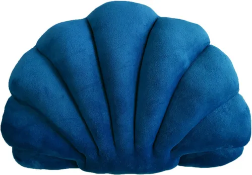 Miniatura 14 de YRXRUS Almohadas con forma de concha, almohada en forma de concha verde lago, almohada decorativa pequeña y linda con forma de concha marina