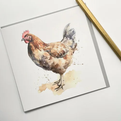 Miniatura 2 de Old English Co. - Tarjeta de felicitación de gallina de acuarela para cumpleaños, bonita tarjeta de cumpleaños para mamá, nan, hermana, ella