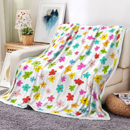 Miniatura 10 de Manta de bebé para niñas y niños, 40 x 30 pulgadas, suave manta de franela para bebé con patrón de lunares arcoíris clolrful, manta cálida