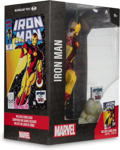 Miniatura 10 de McFarlane Marvel Iron Man - Juguete coleccionable a escala 1:6 con escena y cómic (Iron Man #256)