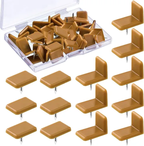 Miniatura 8 de Maitys Tapones de plástico para cajones y toboganes, para reparar cómodas, forma cuadrada y en L (30 piezas)