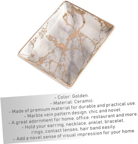 Miniatura 6 de ABOOFAN 3pcs bandejas decorativas trinket tray ceramic tray ceramic ring tray ceramic ring plate earring tray decorative serving tray decor tray