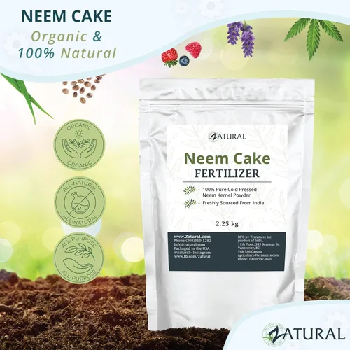 Zatural Natural Neem Cake Powder | Acondicionador orgánico prémium para suelos y fertilizantes para plantas | Harina de semillas Azadirachta Indica