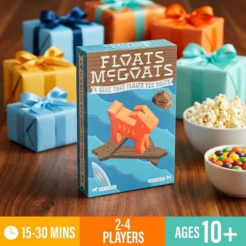 Miniatura 6 de Hootenanny Games Floats McGoats - Juego de mesa Construye una balsa y salva a tus cabras Perfecto para juegos familiares 2-4 jugadores, a