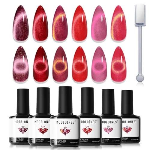 Miniatura 9 de Modelones Imán de uñas de gel de ojo de gato, herramienta magnética 8 en 1 para uñas de gel, varita magnética fuerte para arte de uñas con bola