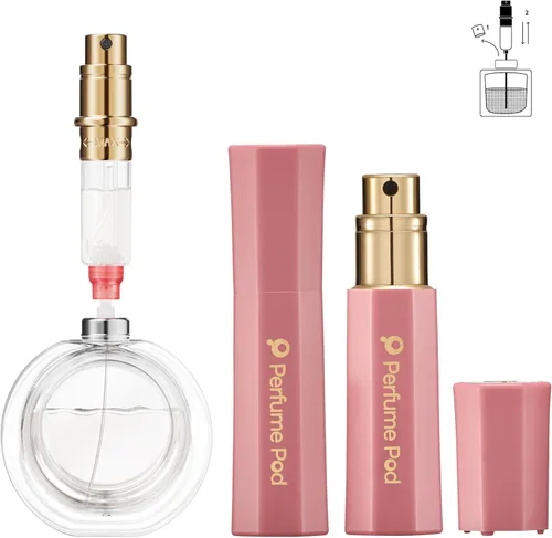 Perfume Pod Atomizador de perfume recargable, botella de perfume de fragancias de llenado inferior, mini dispensador de colonia, tamaño de viaje,
