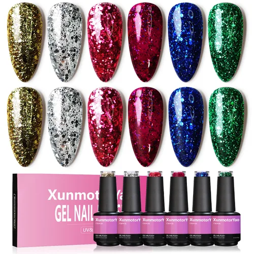 Miniatura 7 de Juego de esmaltes de uñas de gel, 6 colores, color rosa nude, kit de esmalte de uñas LED UV, kit de uñas Minicure para bricolaje, arte de uñas