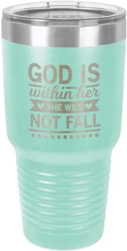 Miniatura 22 de Bueno es sin ella no se caerá grabado de vaso de 76,2 ml, grabado con láser, taza de viaje de acero con recubrimiento en polvo, libre de BPA