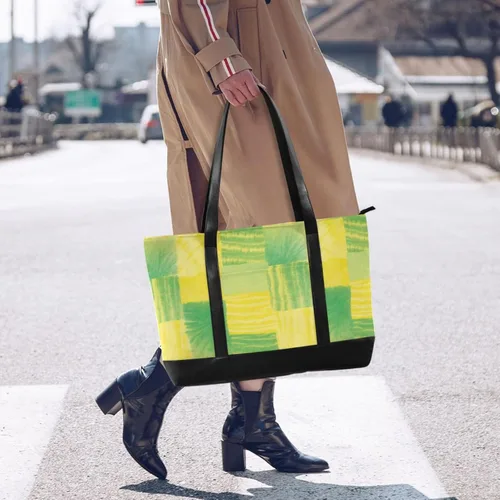 Miniatura 2 de Irregular Tie-dye in Yellowish-green Sturdy 14 inch laptop bag with zipper work tote bags for women for yoga with lunch maletin ejecutivo para mujer