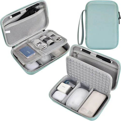 Miniatura 11 de Estuche organizador electrónico de viaje rígido para adaptadores de carga de MacBook, cables, banco de energía, ratón mágico Apple, lápiz Apple