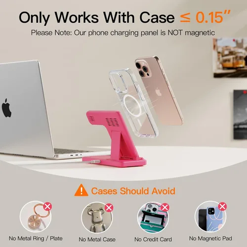 Miniatura 7 de Cargador inalámbrico 3 en 1 para iphoneAir17 16 15 14 13 12 11 XR 8, estación de carga Apple para Apple Watch 10/9/Ultra/8/7/SE/6/5/4 y AirPods
