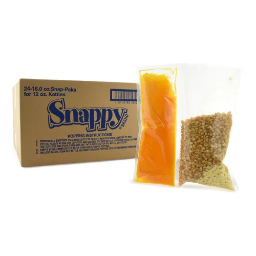 Snappy Snap-Paks - Paquetes de porciones de palomitas todo en uno para máquina popping de 12 onzas, granos, aceite y sal, 24 unidades