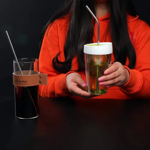 Miniatura 3 de VEHHE Popotes de metal de acero inoxidable Popotes para beber reutilizables - 10.5" Ultra largo 4 + 1 - Con cepillo de limpieza para vasos de 20/30