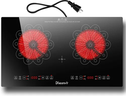 Estufa eléctrica de 2 quemadores – Estufa eléctrica de 24 pulgadas integrada (23 x 13 pulgadas) y encimera (24 x 14 pulgadas), dos quemadores de 24