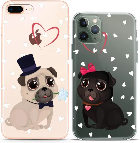 Miniatura 12 de Fundas a juego para parejas compatibles con iPhone 16 15 14 13 12 11 Pro Max Mini Xs X 6s 8 Plus 7+ Xr 10 SE 5 Cookie Coffee Gift Best Friend Kawaii