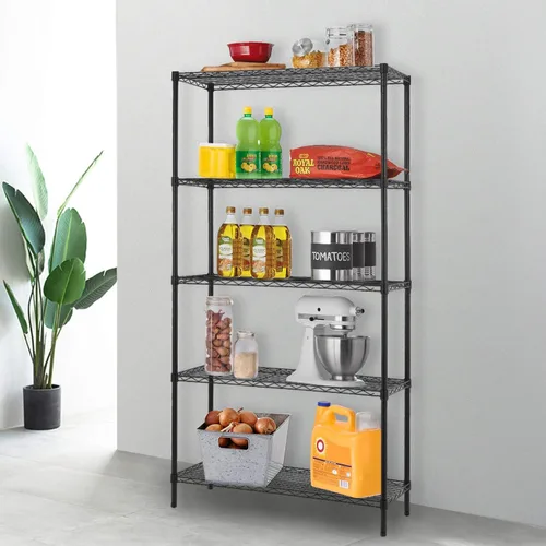 Miniatura 2 de FDW Unidad de estantería de alambre de 14" de profundidad × 36" de ancho × 72" de alto, estante de metal comercial con rack de 5 niveles ajustables