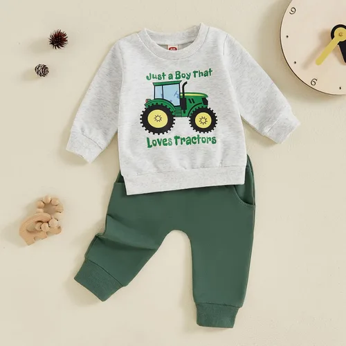 Miniatura 164 de BemeyourBBs Conjunto divertido de sudadera y pantalones de manga larga con letras divertidas para bebé niño y niño